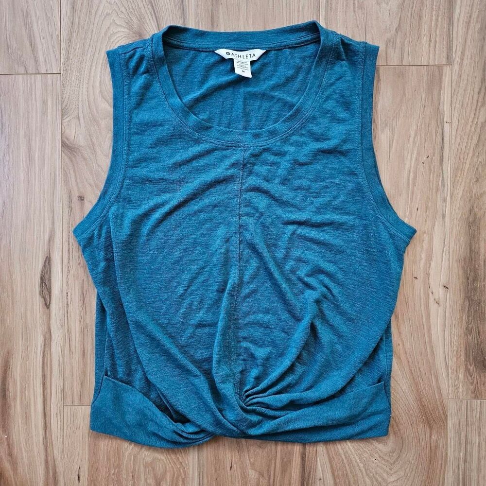Athleta Teal Twist-Front Tank Top